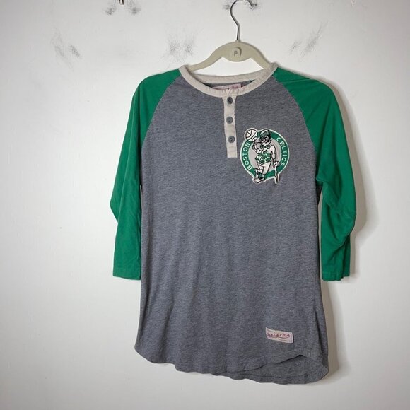 Mitchell And Ness Vintage Mens T Shirt Size Small Boston Celtics Raglan Sleeve - Picture 8 of 9